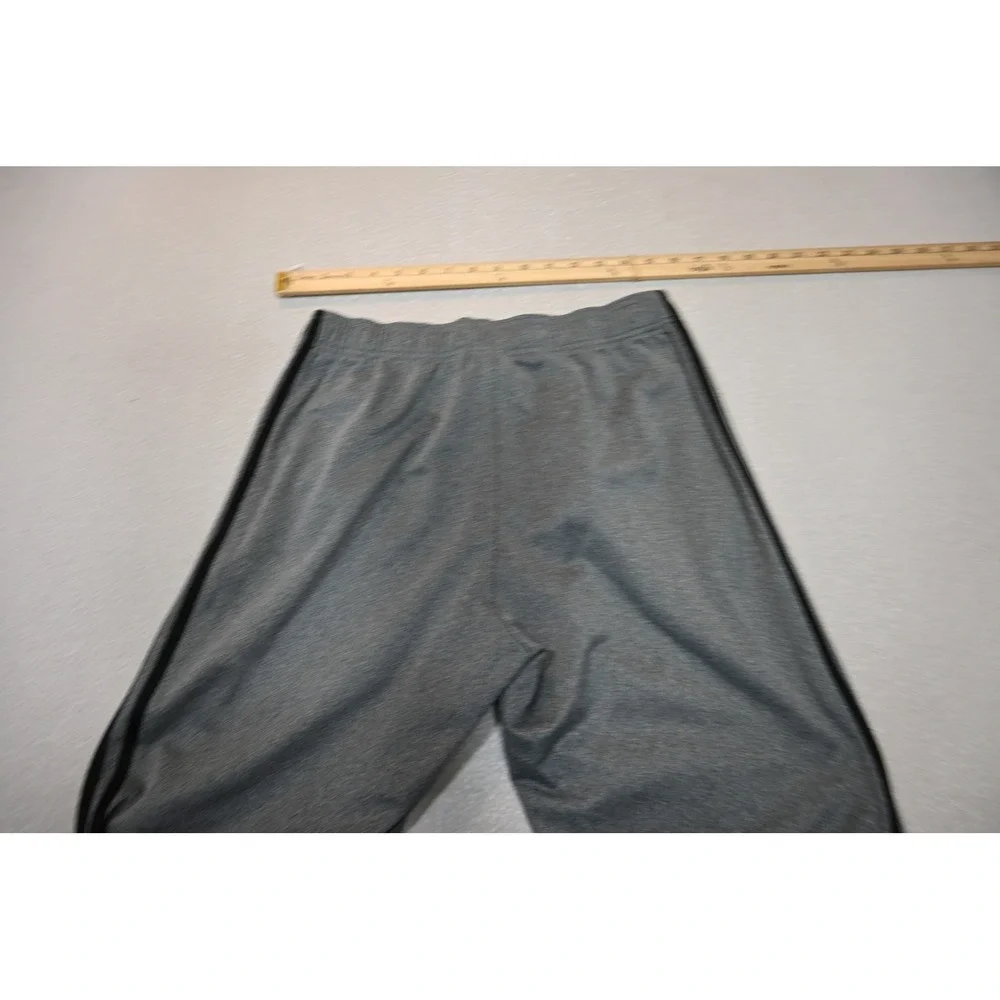 Adidas Sweat Pants Mens Medium Gray Black Stripes Athletic Joggers Excellent